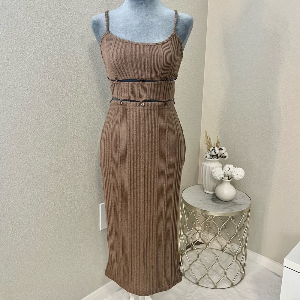SHEIN (M) Button Cami Bodycon Medium Dress